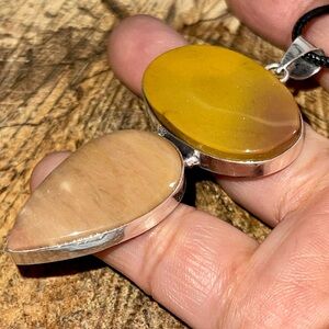 Mustard Yellow Mookaite Pendant 2 7/8”